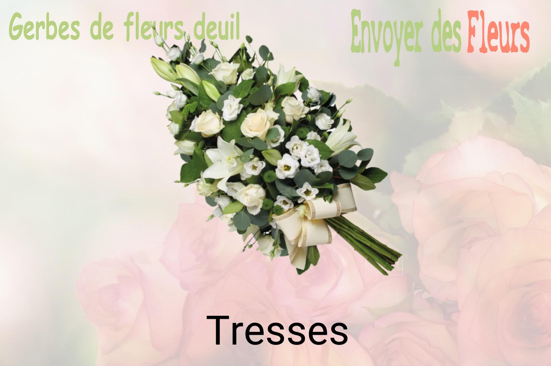 Gerbe de fleurs de deuil livrée à Tresses